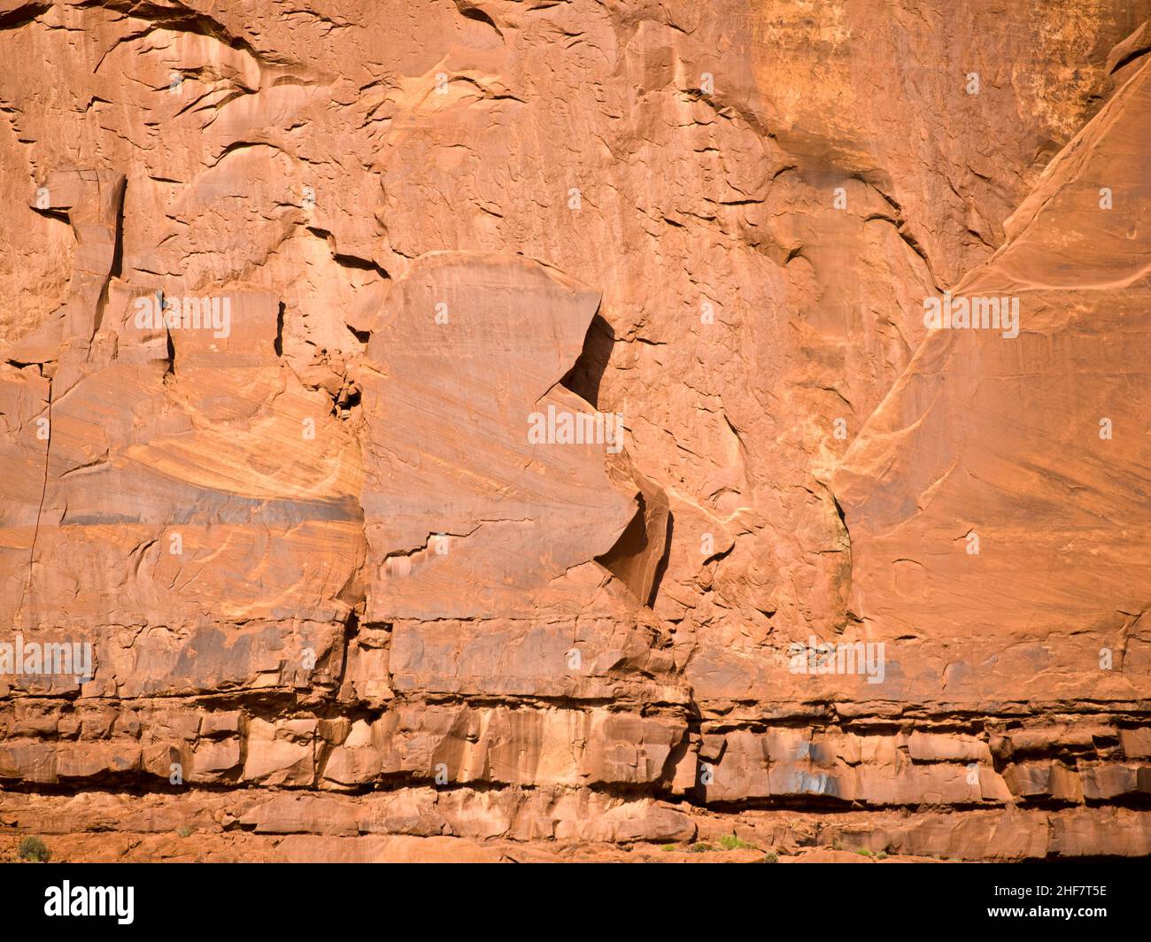 giant sandstone formation in the Monument valley in the intensive
