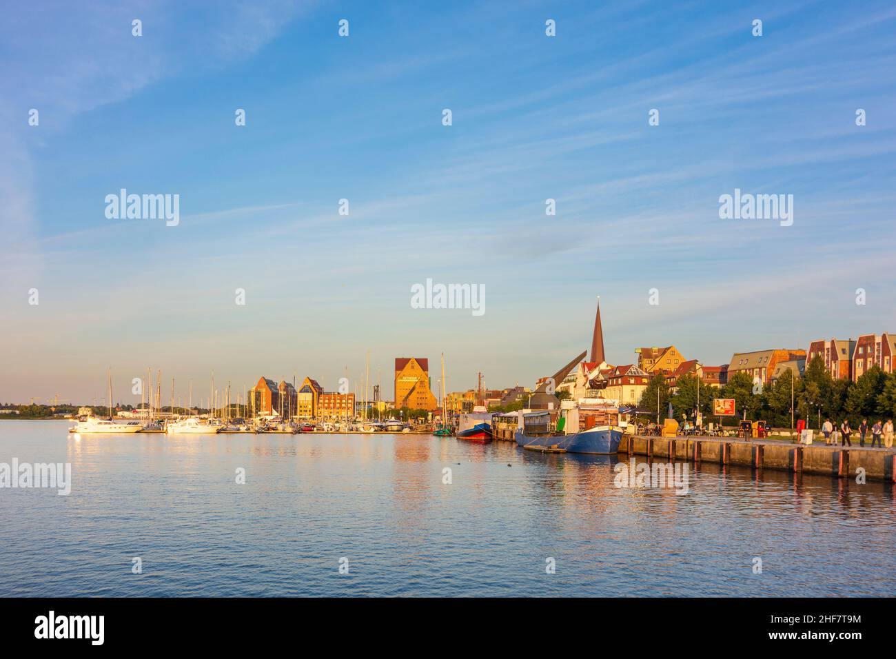 Rostock,  Stadthafen (city harbor) in Ostsee (Baltic Sea),  Mecklenburg-Vorpommern,  Germany Stock Photo
