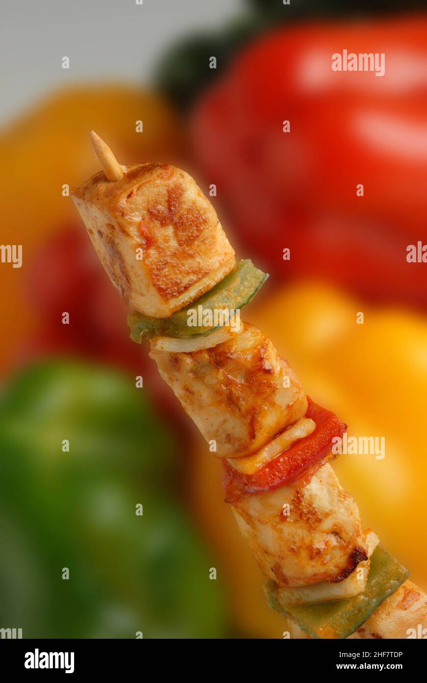 Meat and vegetable skewer Stock Photo