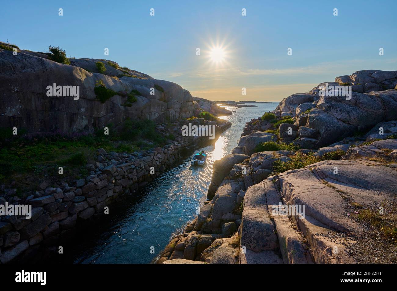 Archipelago, sunset, summer, Smögenbryggan, Smögen, Skagerrak, Bohuslän ...