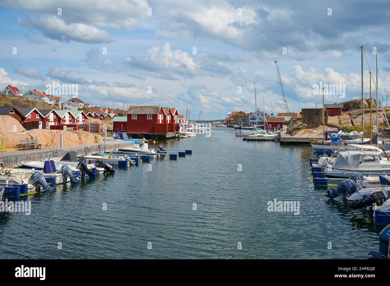 Colorful, houses, boats, summer, Smögenbryggan, Smögen, Skagerrak ...