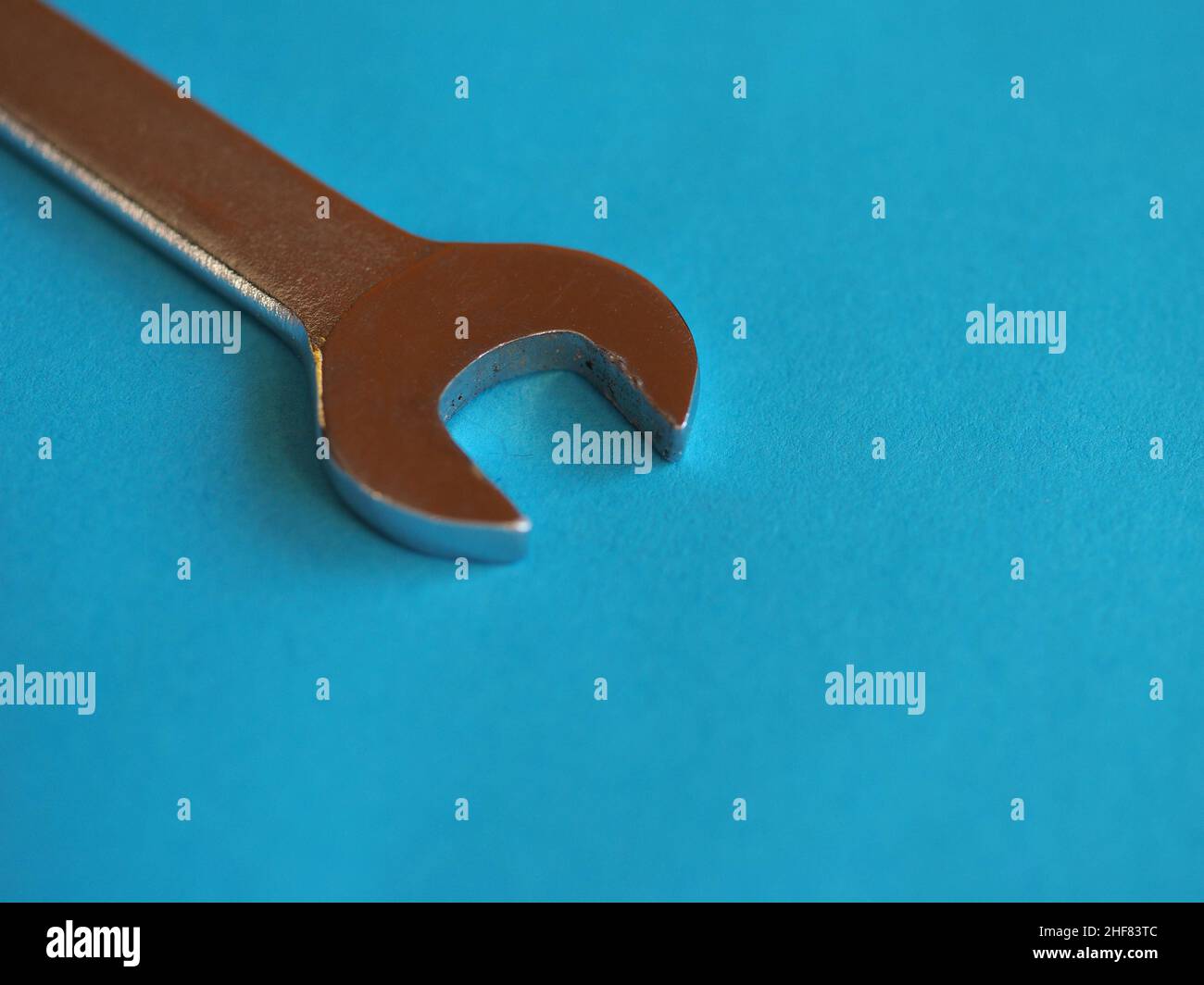 wrench aka spanner tool used to turn rotary fasteners such as nuts and