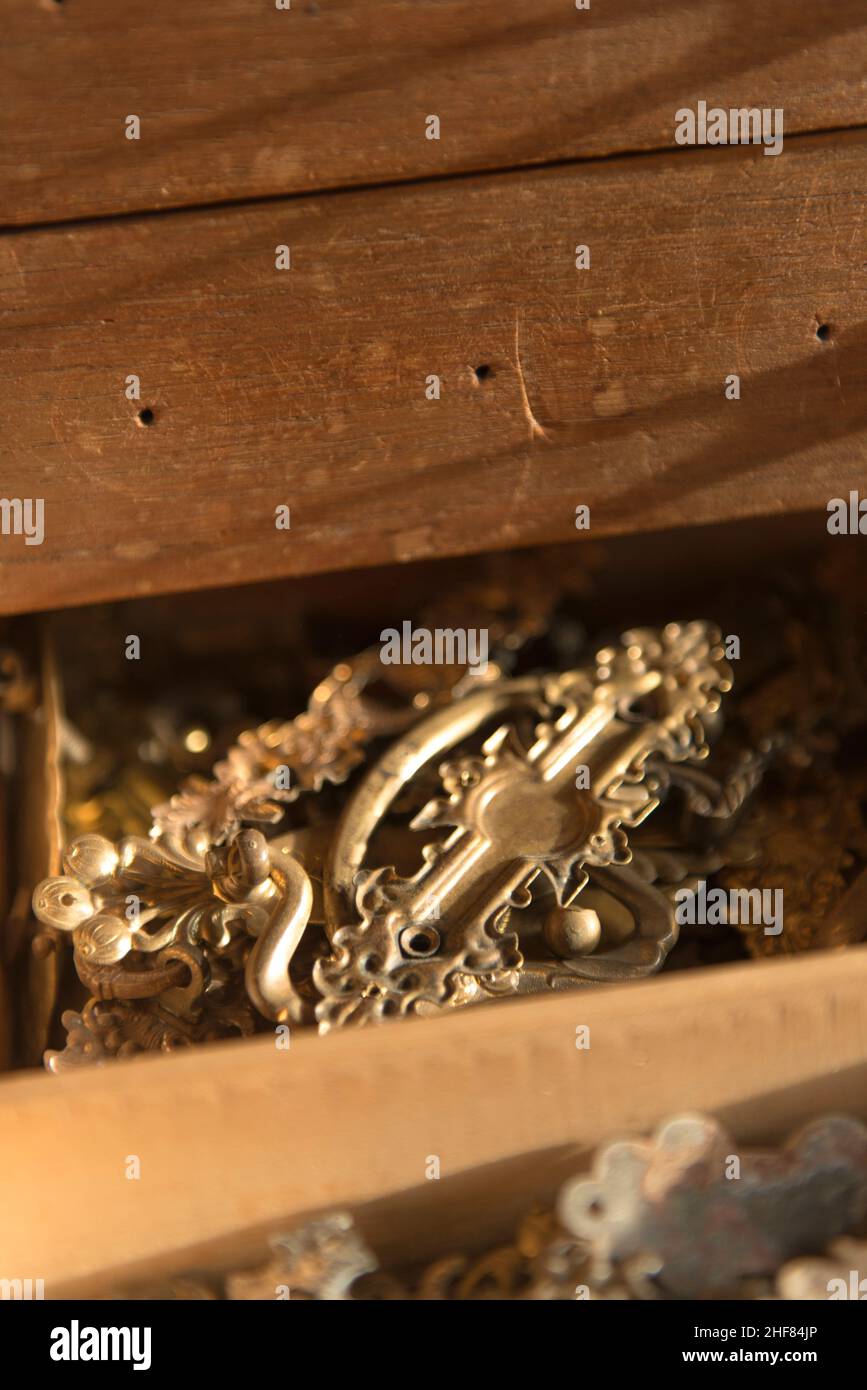 antique fittings, collection, Stock Photo Alamy
