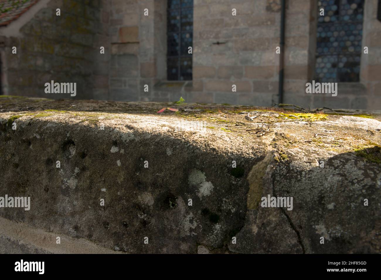 Sandstone, Franconia, cemetery wall Stock Photo Alamy