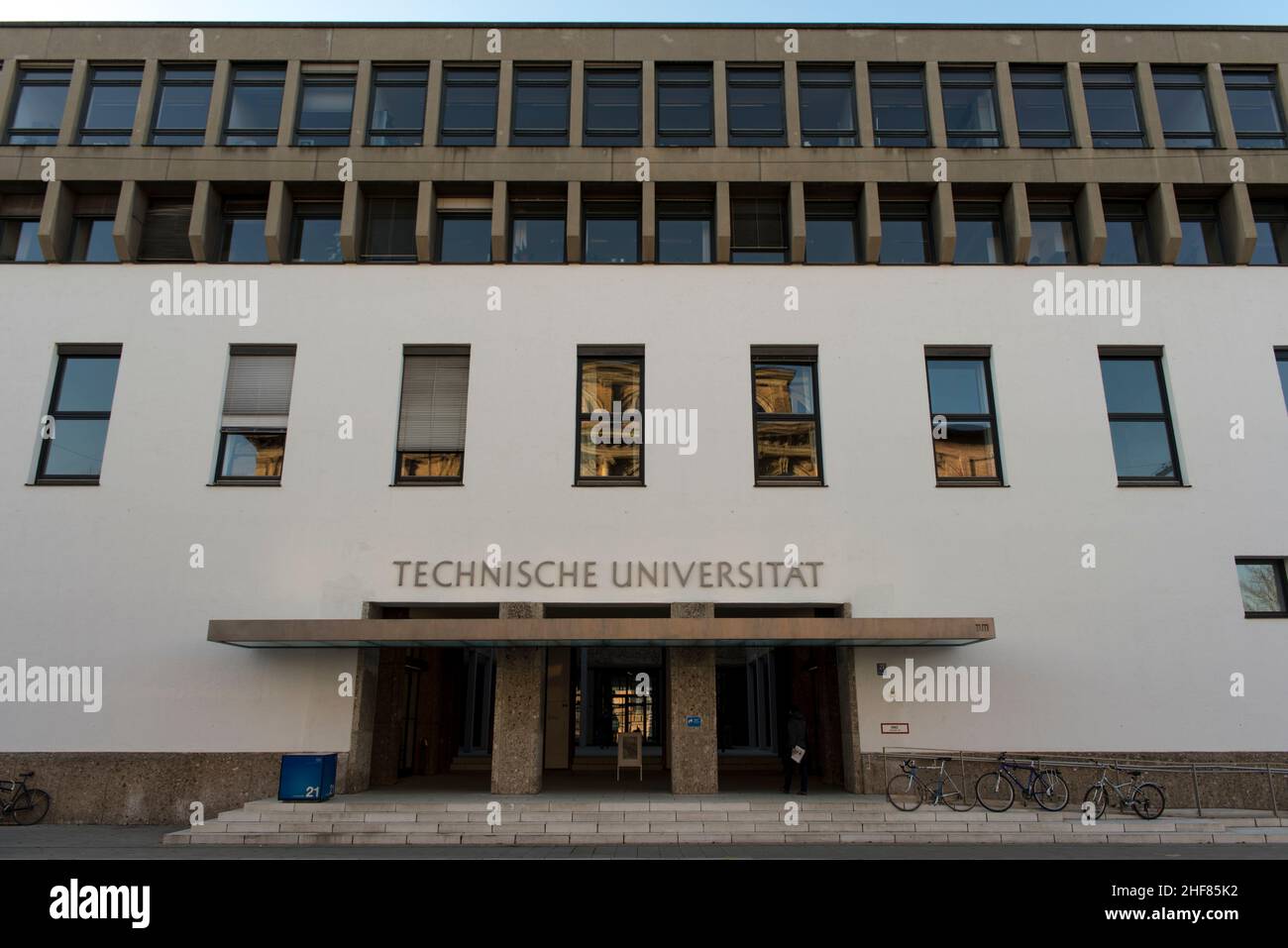 Technical University, Munich, facade, entrance Stock Photo Alamy