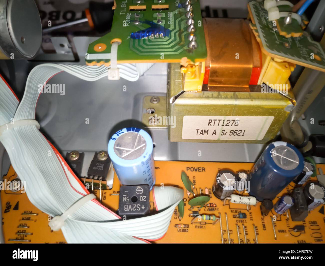 Details and diagrams of the cassette deck. Tape recorder repair Stock