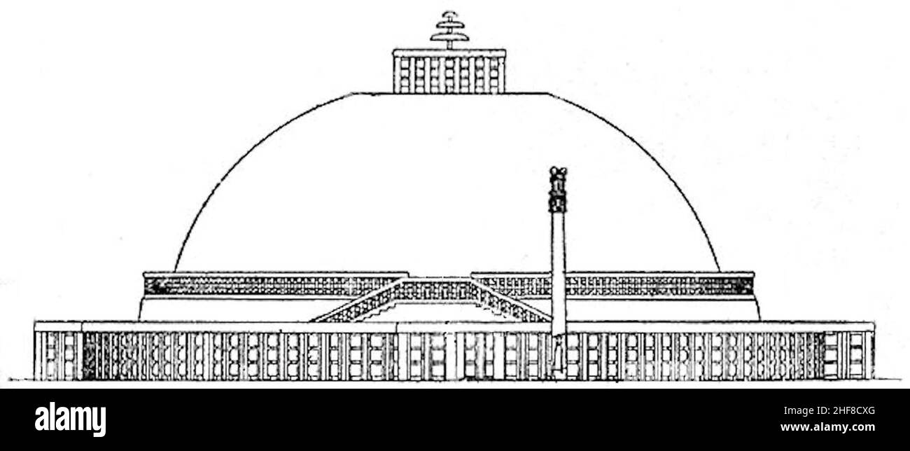 Sanchi Great Stupa Mauryan configuration - PICRYL - Public Domain Media  Search Engine Public Domain Search