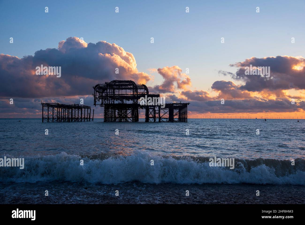 Brighton West Pier at Dusk Stock Photo