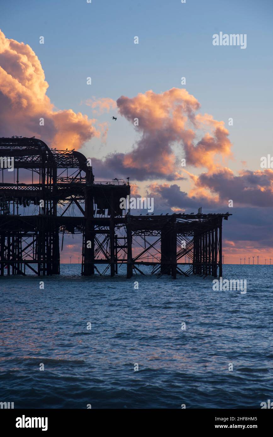 Brighton West Pier at Dusk Stock Photo