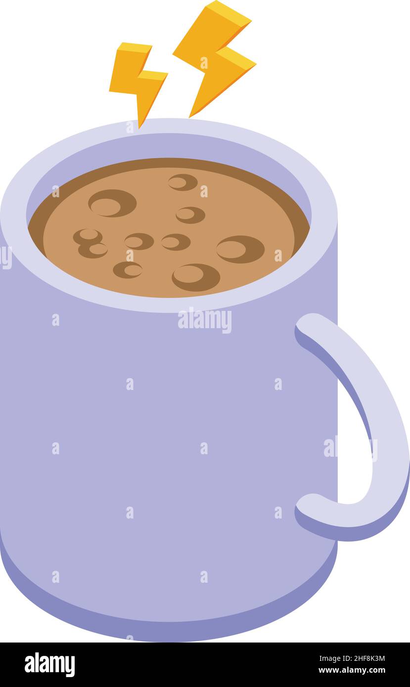 Hot coffee mug icon isometric vector. Cafe cup. Espresso drink Stock Vector
