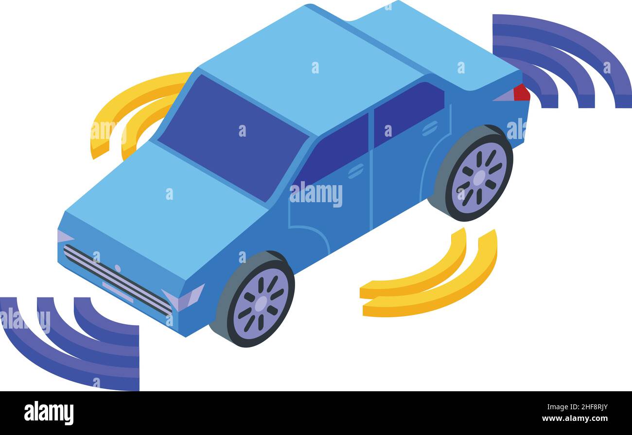 Smart car icon isometric vector. Drive sensor. Automatic control Stock ...