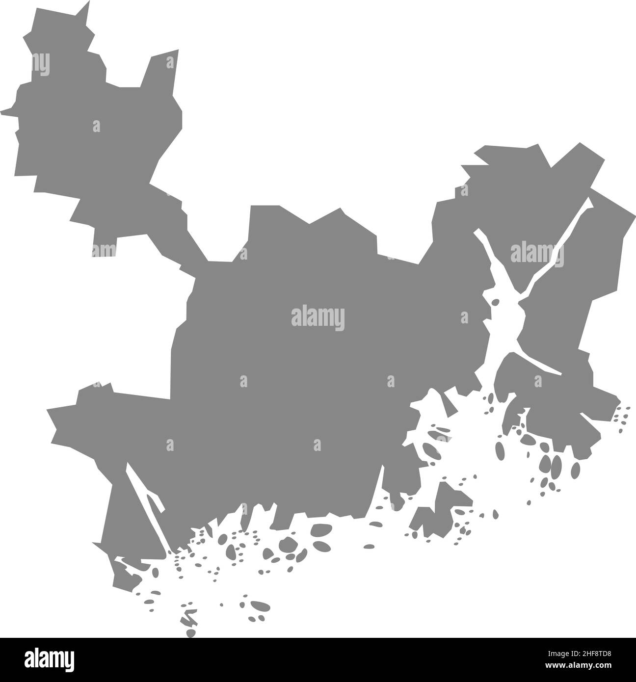 Gray flat blank vector map of the Norwegian regional capital city of ...