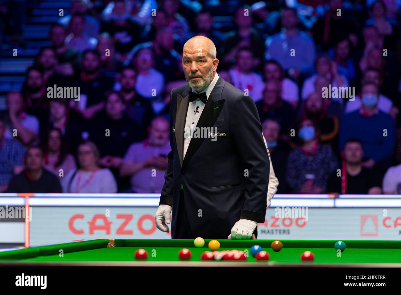 London, UK. 14th Jan, 2022. Barry Hawkins v Mark Selby during the 2022 Cazoo Master at Alexandra Palace on Friday, January 14, 2022 in LONDON ENGLAND. Credit: Taka G Wu/Alamy Live News Stock Photo