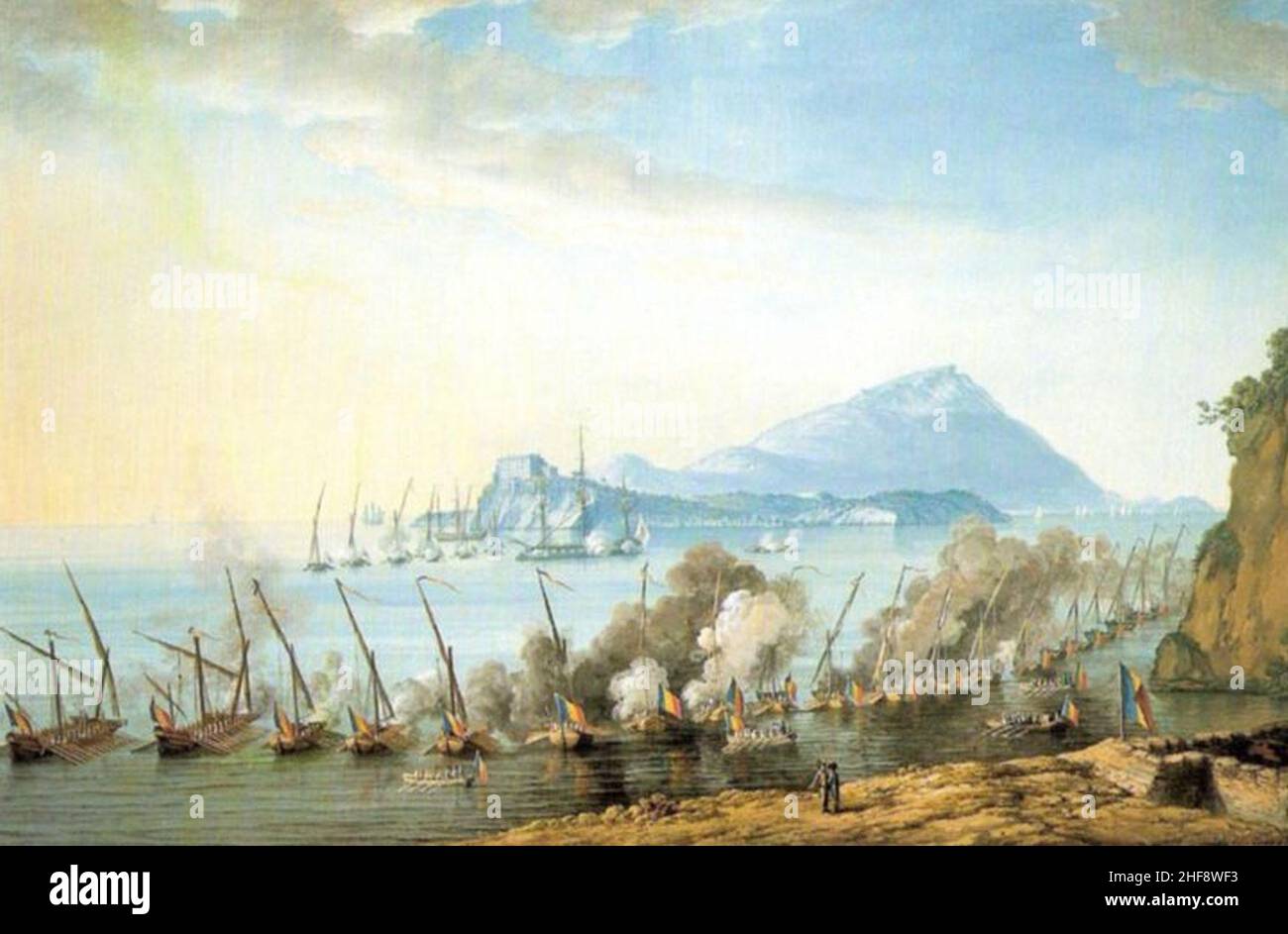 Saverio della Gatta - Battaglia navale al largo di Procida. Stock Photo