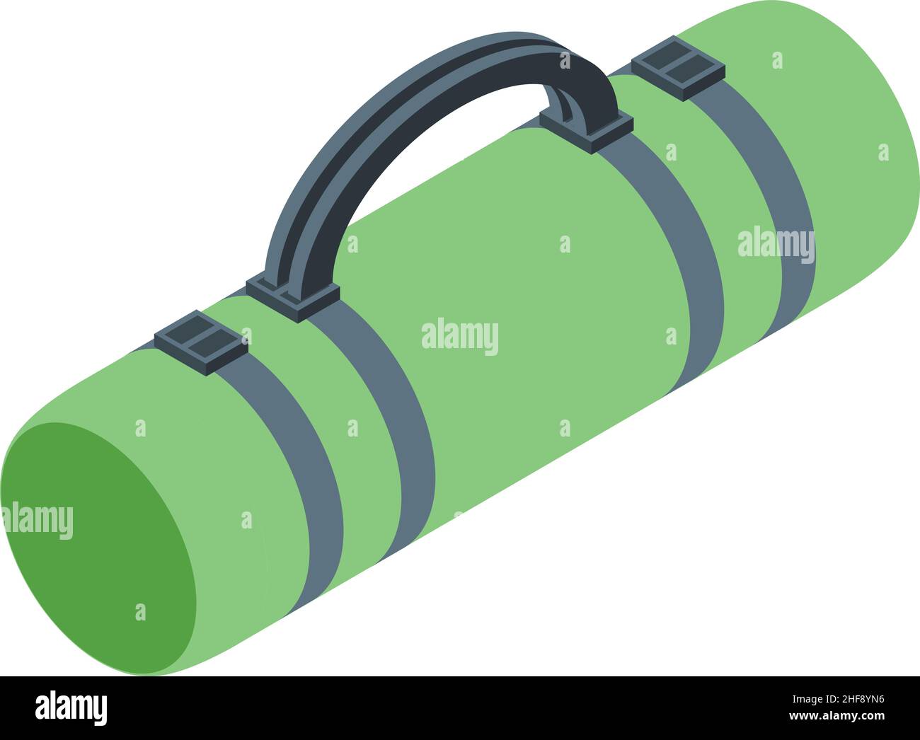 Roll tent icon isometric vector. Mat bag. Carpet camp Stock Vector