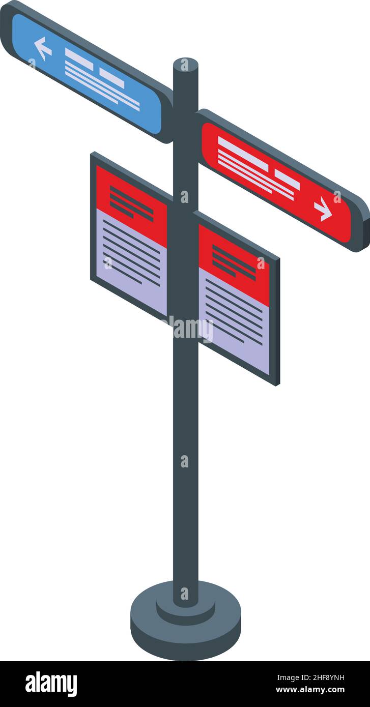 Metro direction pillar icon isometric vector. Subway ticket. Card machine Stock Vector