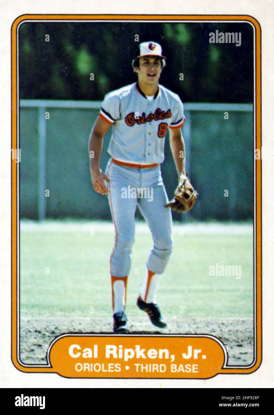 Cal Ripken 1982 Fleer Rookie Baseball Card Stock Photo