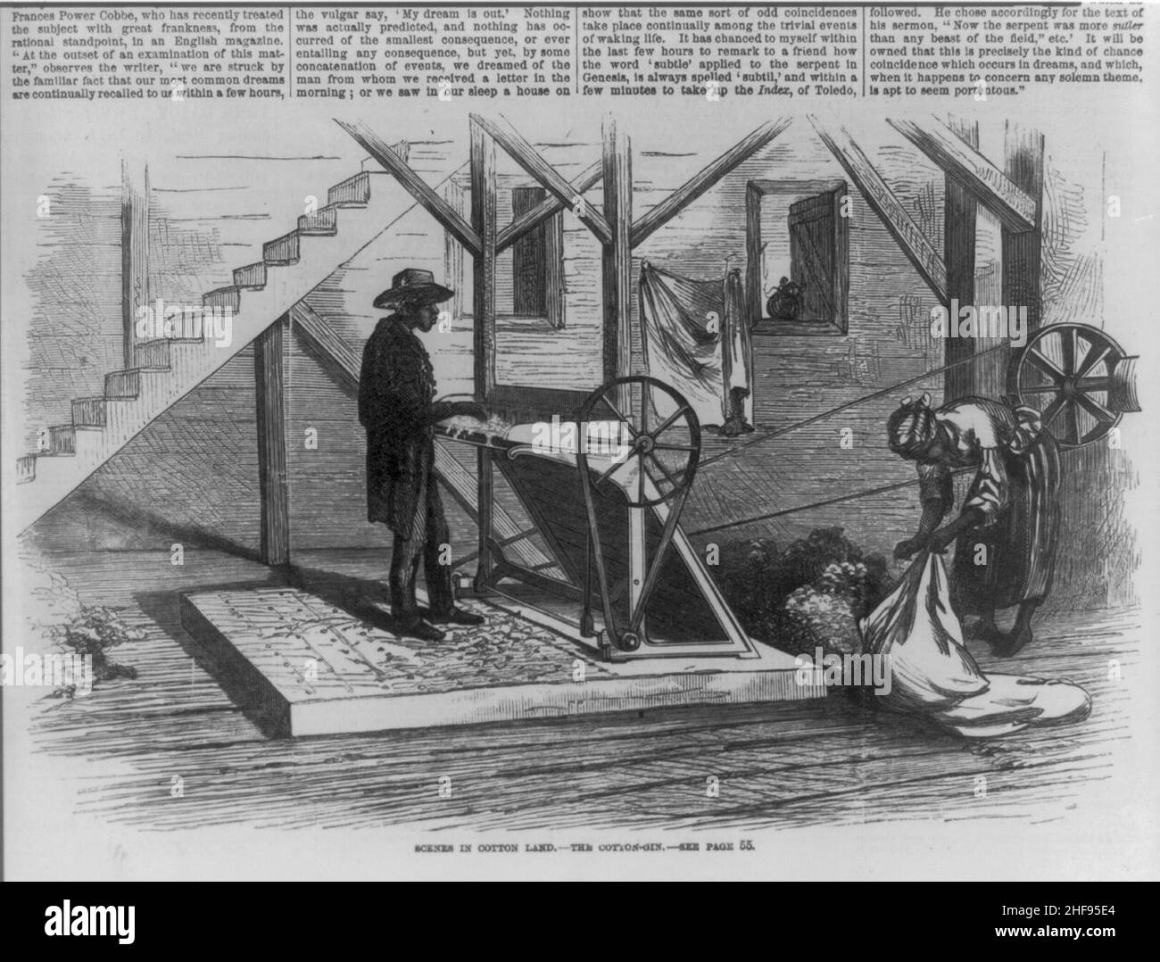 Scenes in cotton land The cotton gin Stock Photo Alamy