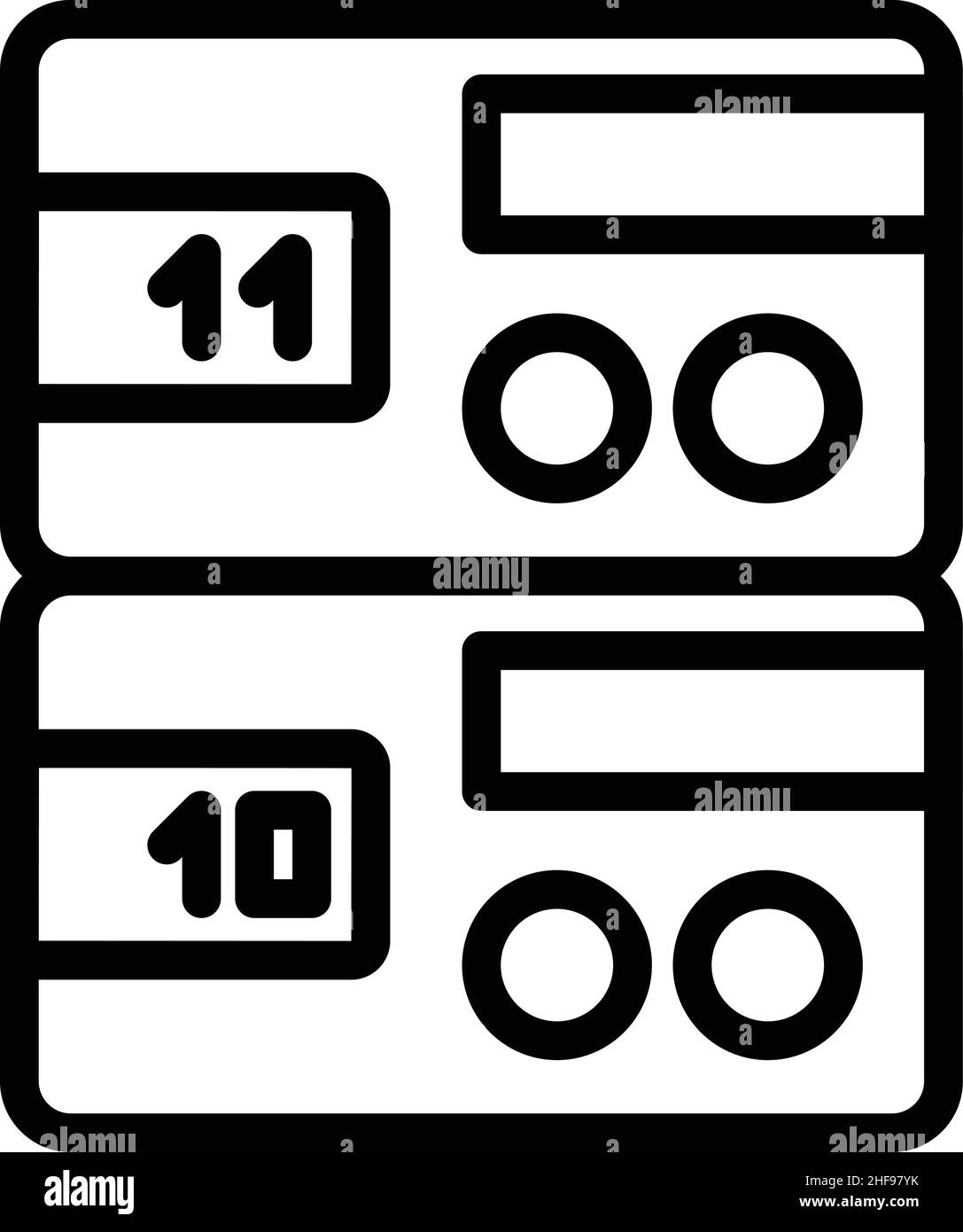 Server memory icon outline vector. Mobile data. Binary terabyte Stock Vector