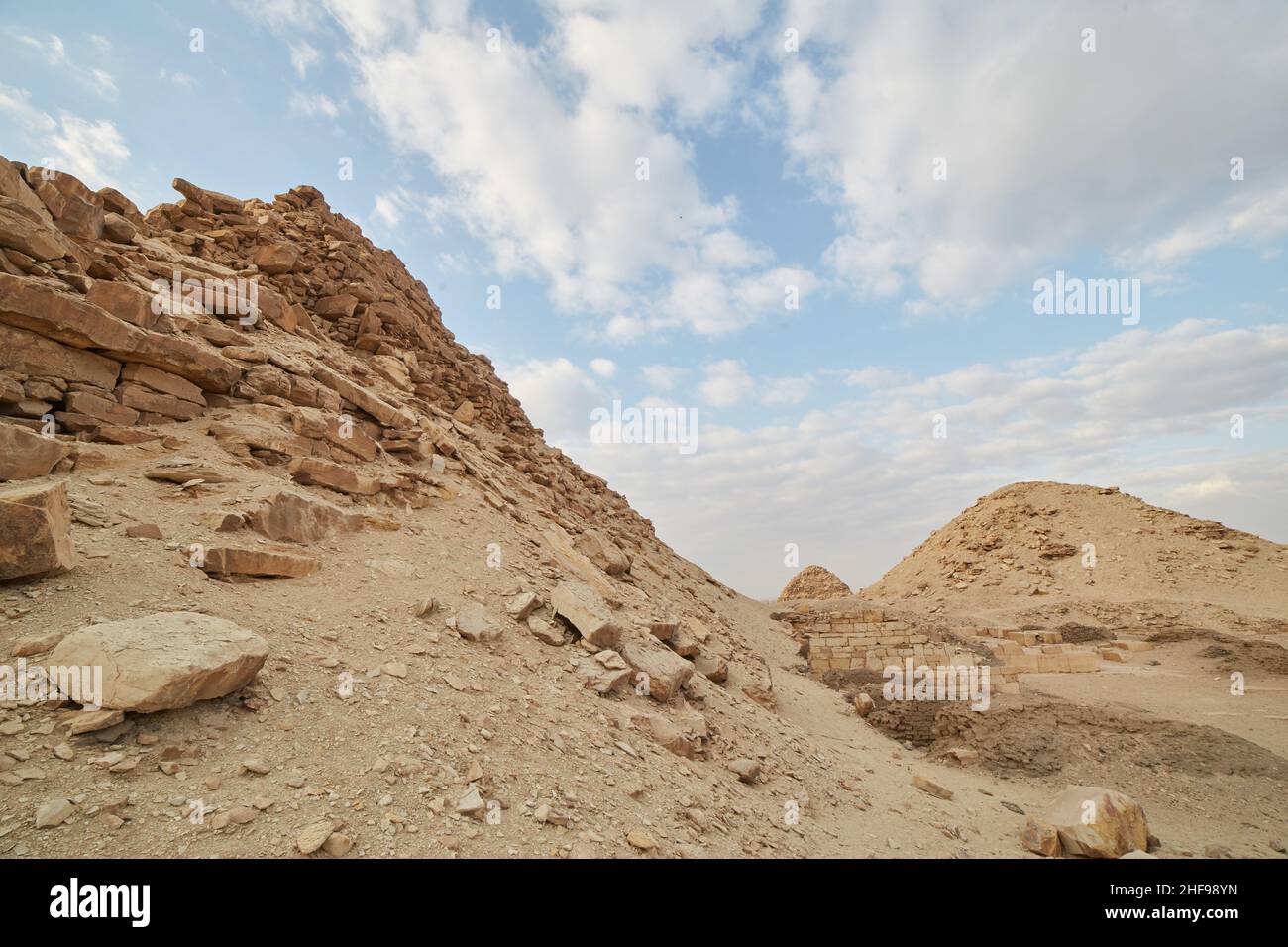 The 5th Dynasty Pyramid of Neferirkare at Abu Sir, Egypt Stock Photo