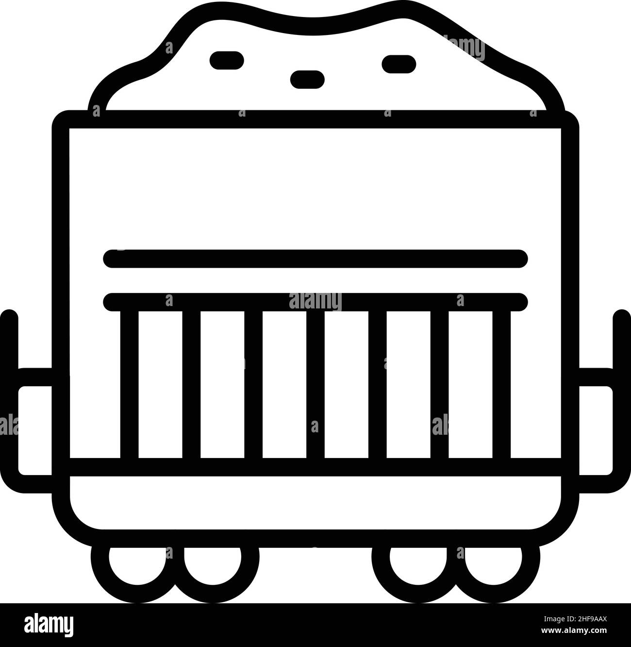 Full sand wagon icon outline vector. Rail train. Level transport Stock Vector