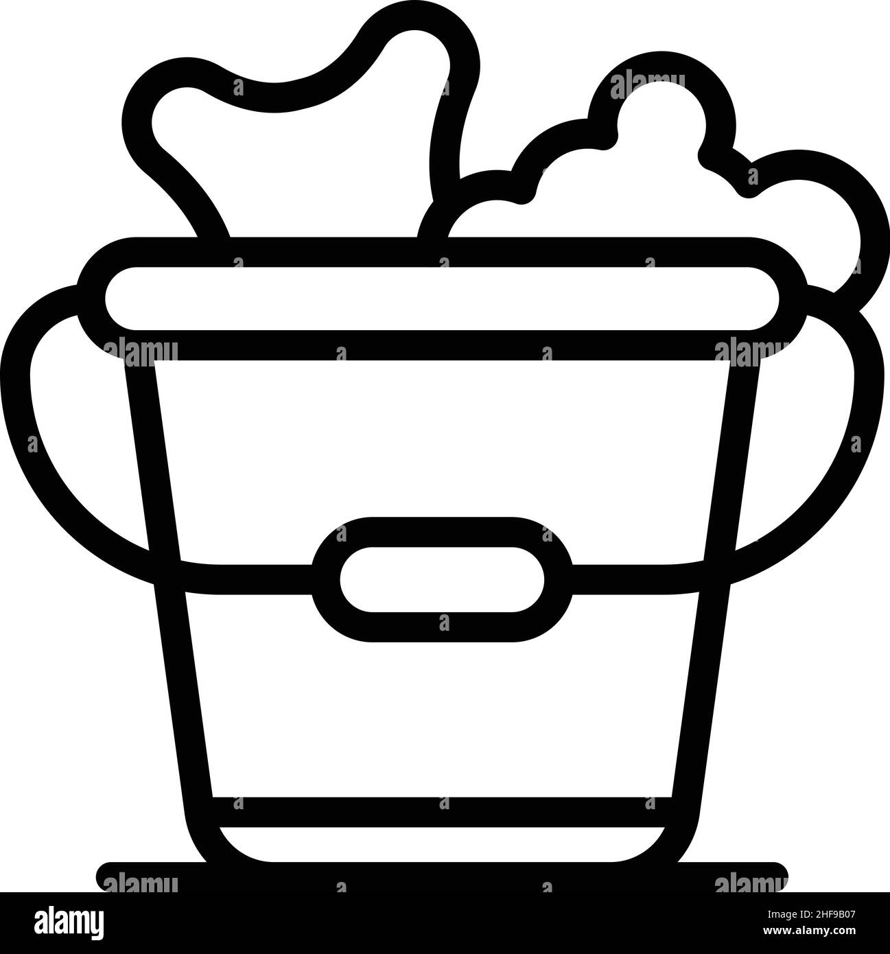 Cleaning bucket icon outline vector. Clean sponge. Home brush Stock Vector
