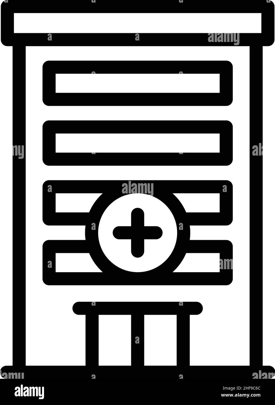 Hospital building icon outline vector. Medical clinic. City office Stock Vector