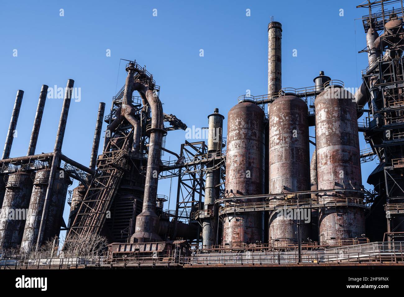 Abandoned steel factory, Bethlehem Steel factory in Bethlehem, Pennsylvania. Stock Photo