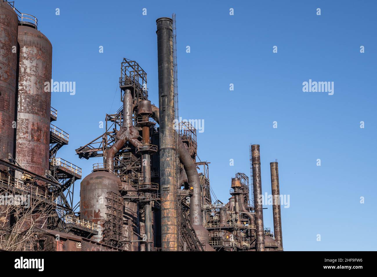 Abandoned steel factory, Bethlehem Steel factory in Bethlehem, Pennsylvania. At one time was one of the world’s largest steel producing and shipbuilder Stock Photo