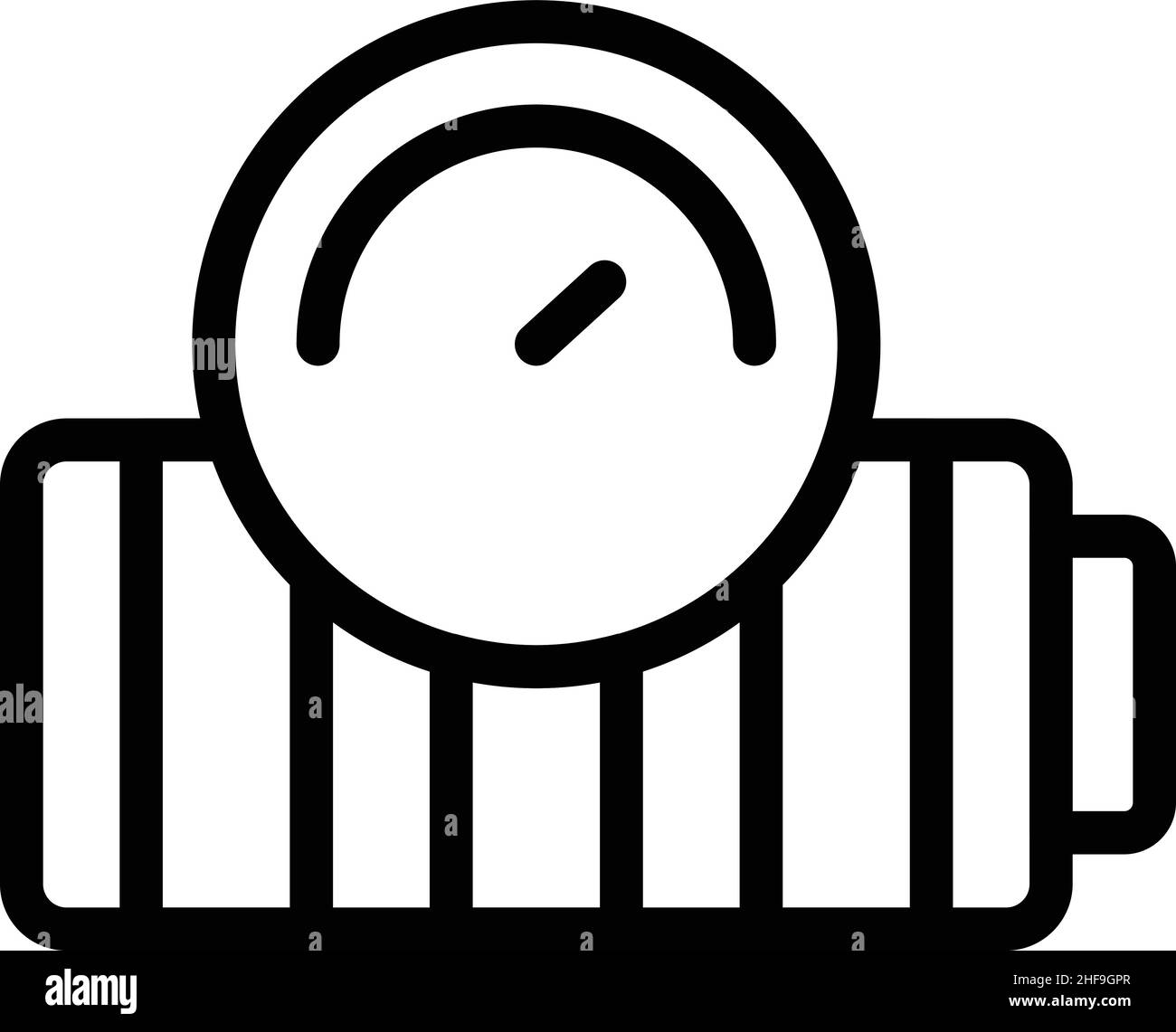 Multimeter battery icon outline vector. Power energy. Load plug Stock Vector