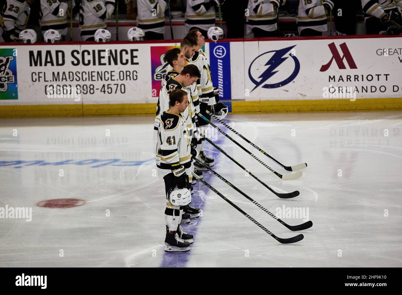 Orlando, Florida, USA. 14th Jan. 2022. National Anthem ECHL