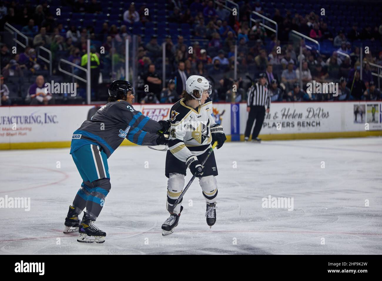 Orlando, Florida, USA. 14th Jan. 2022. 3 Luke Mcinnis during of an ECHL