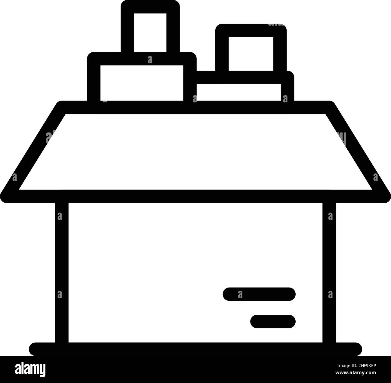 Full toy box icon outline vector. House relocation. Move service Stock