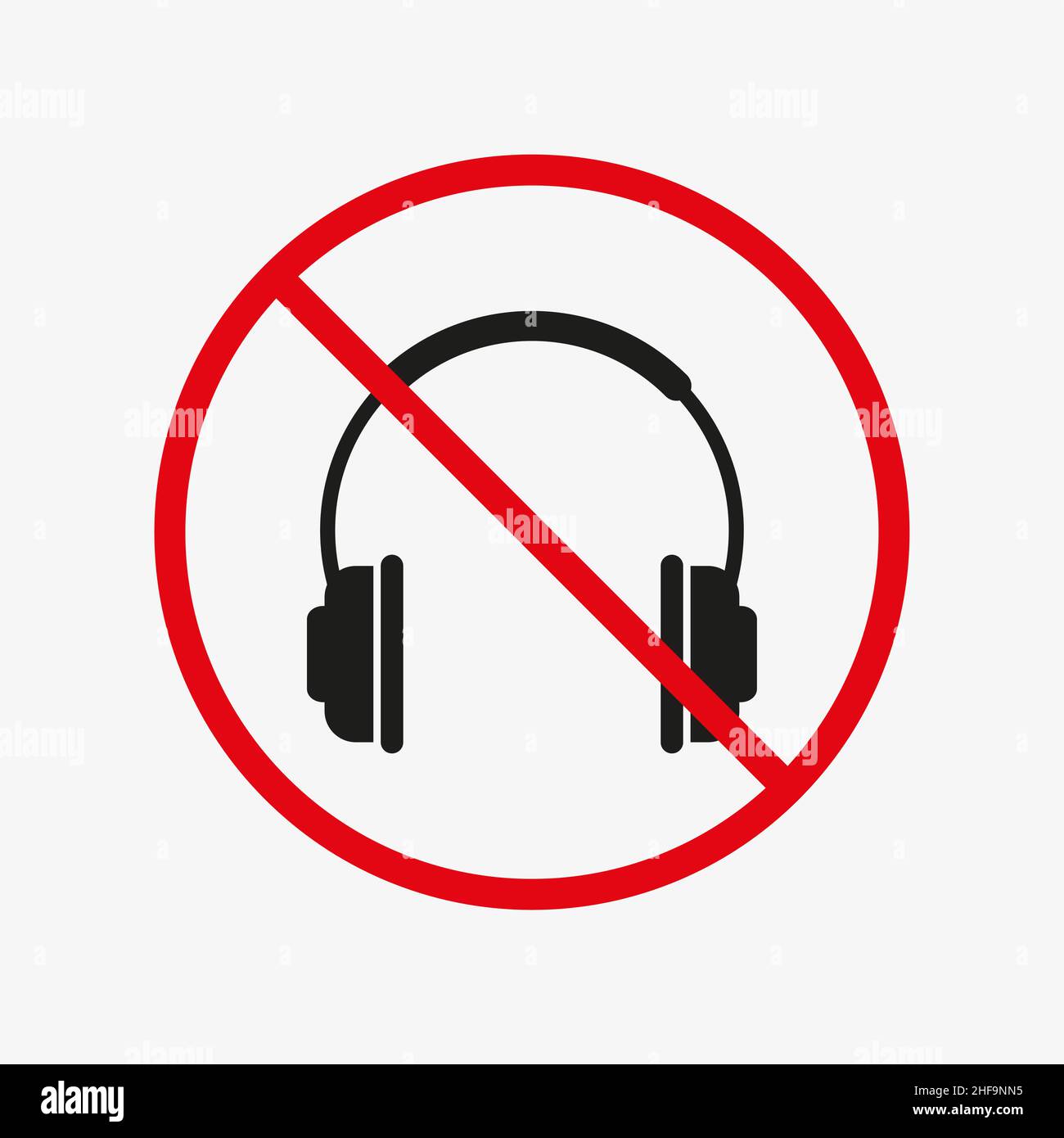 No headphones sign. Headphones ban vector icon Stock Vector Image & Art