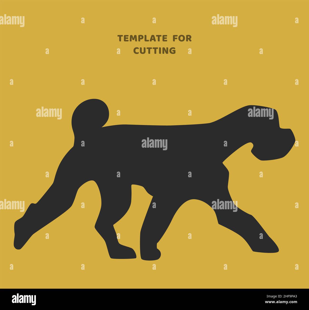 Template for laser cutting, wood carving, paper cut. Terrier Dog