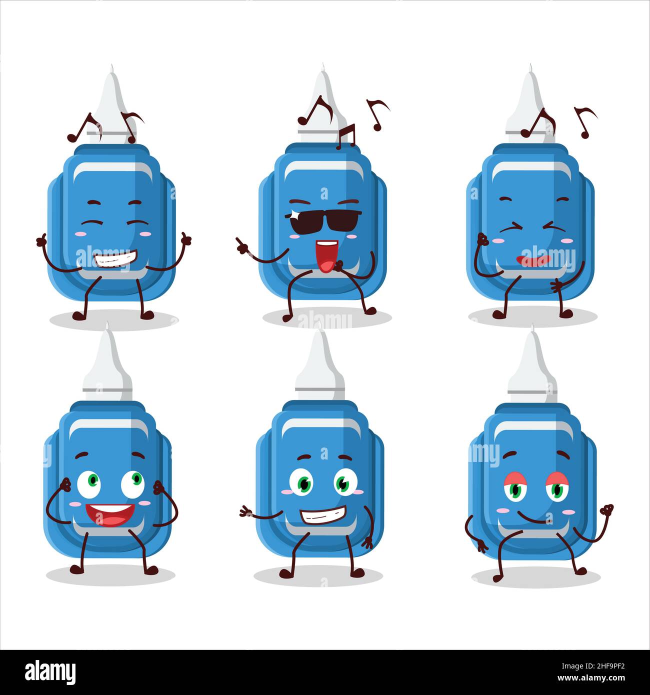 An image of blue correction pen dancer cartoon character enjoying the ...