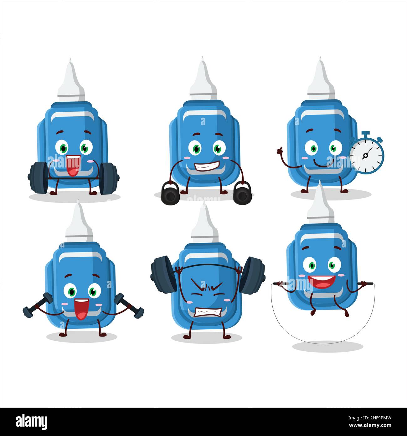 A healthy blue correction pen cartoon style trying some tools on ...