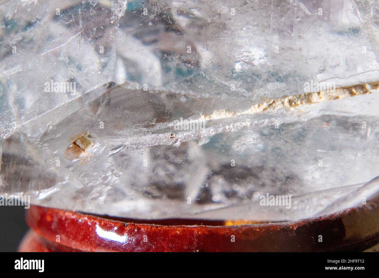 Clear Quartz Crystal close up side view. High quality photo Stock Photo