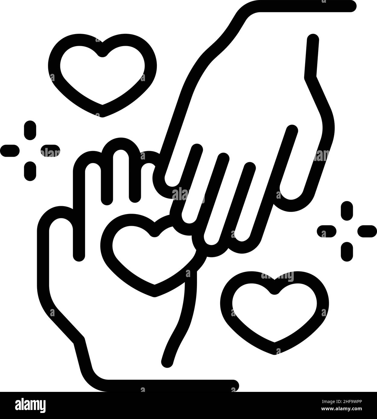 Help hand icon outline vector. Value integrity. Social business Stock