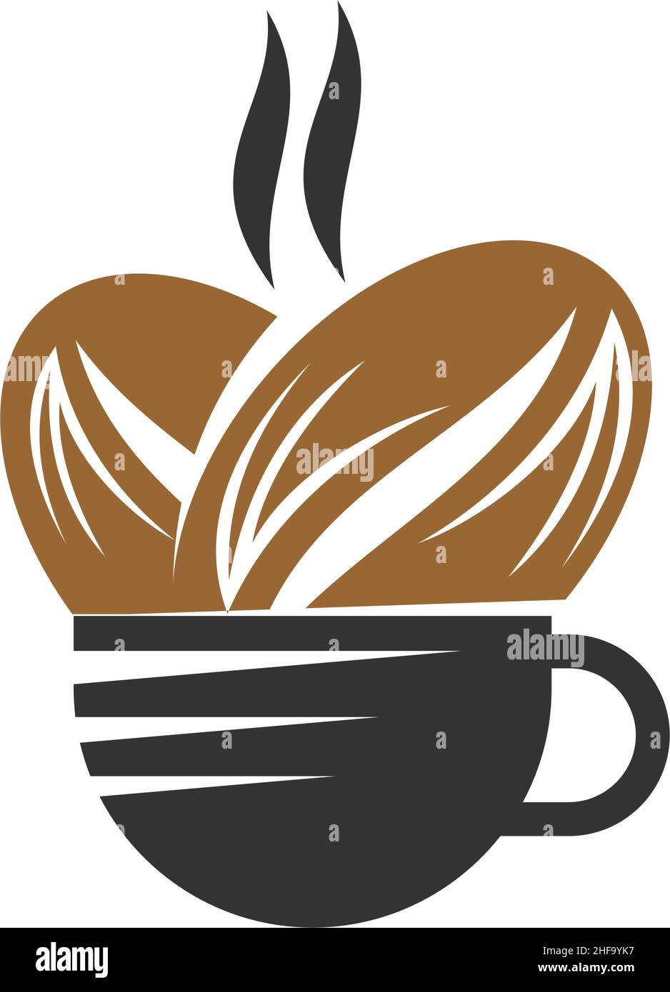 Coffee Cup Bean Icon Illustration Brand Identity Stock Vector Image ...