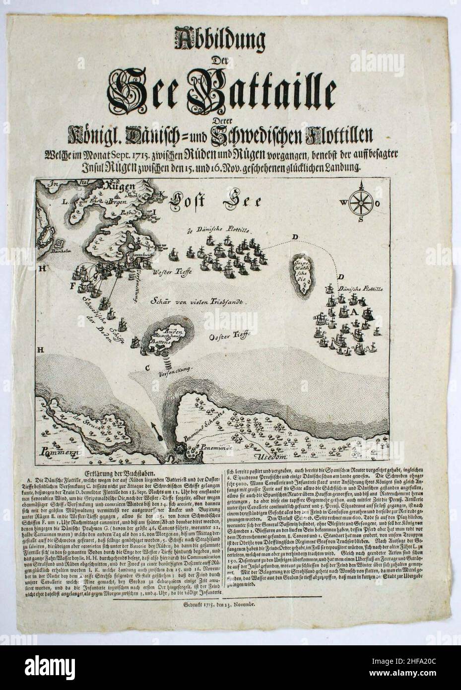 Schwedisch-Dänische-Seeschlacht 1715. Stock Photo