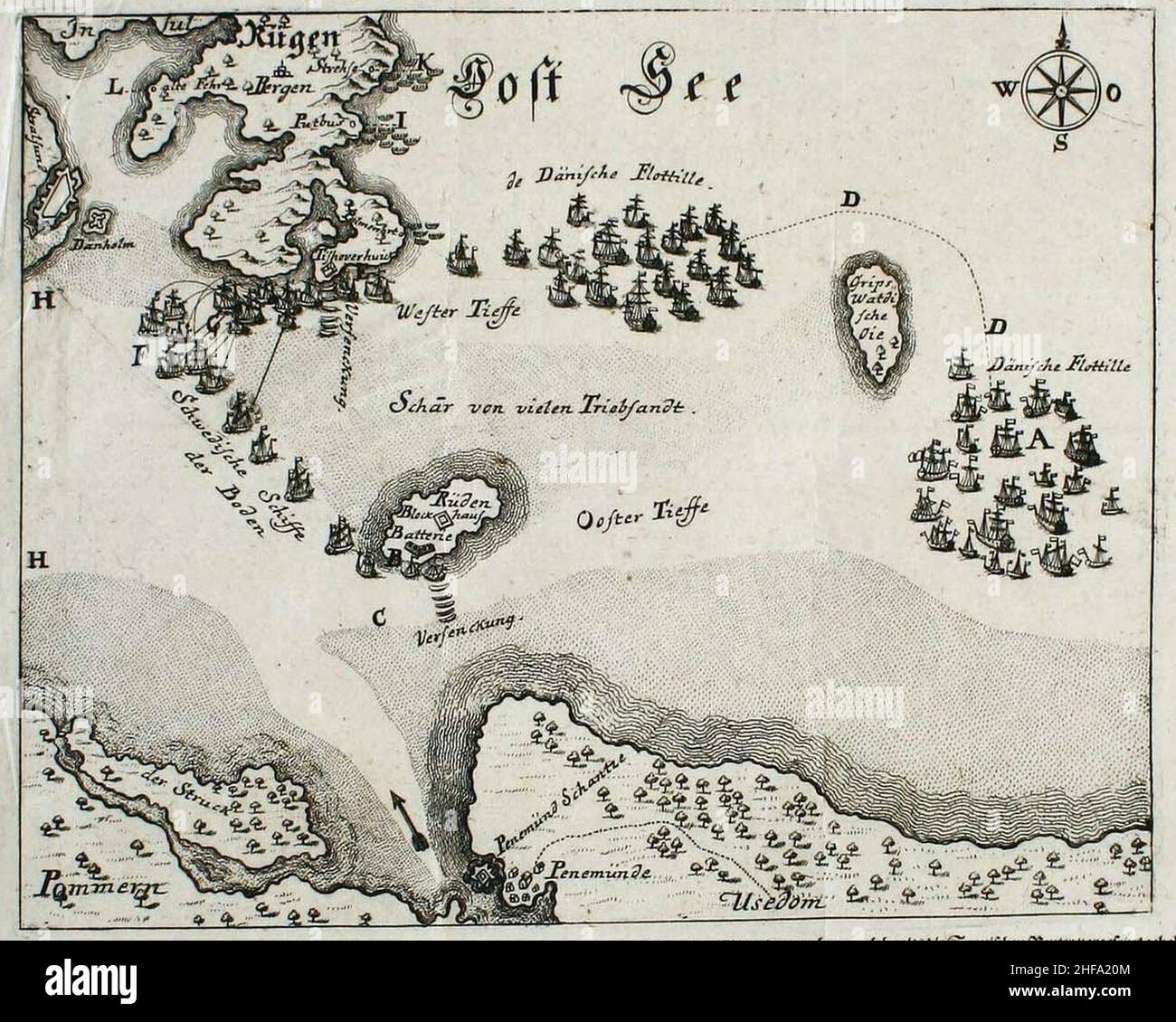 Schwedisch-Dänische-Seeschlacht 1715 2. Stock Photo