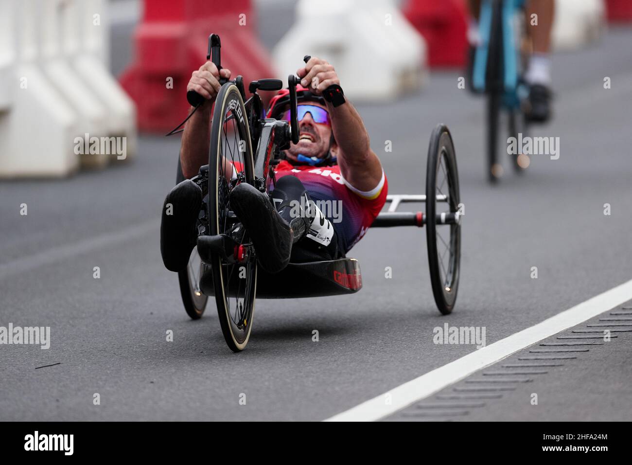 Ballarat, Australia, 15 January, 2022. Grant Allen rides during the Para-Cycling & Intellectually Impaired Road Race (Para MH4) as part of the Australian Road National Championships on January 15, 2022 in Ballarat, Australia. Credit: Brett Keating/Speed Media/Alamy Live News Stock Photo