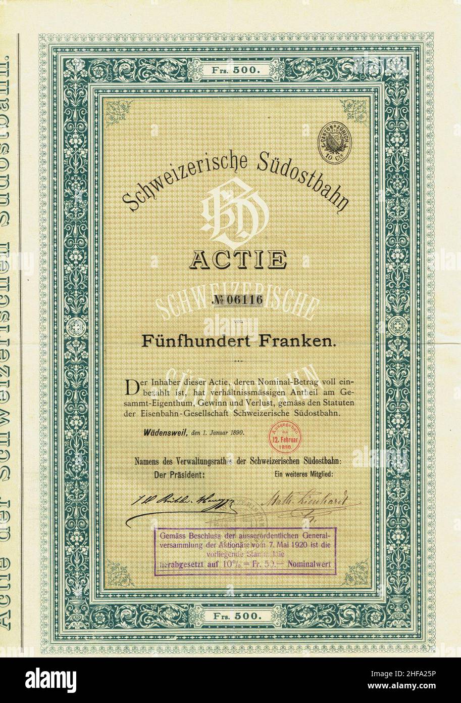 Schweizerische Südostbahn 1890 Stock Photo Alamy