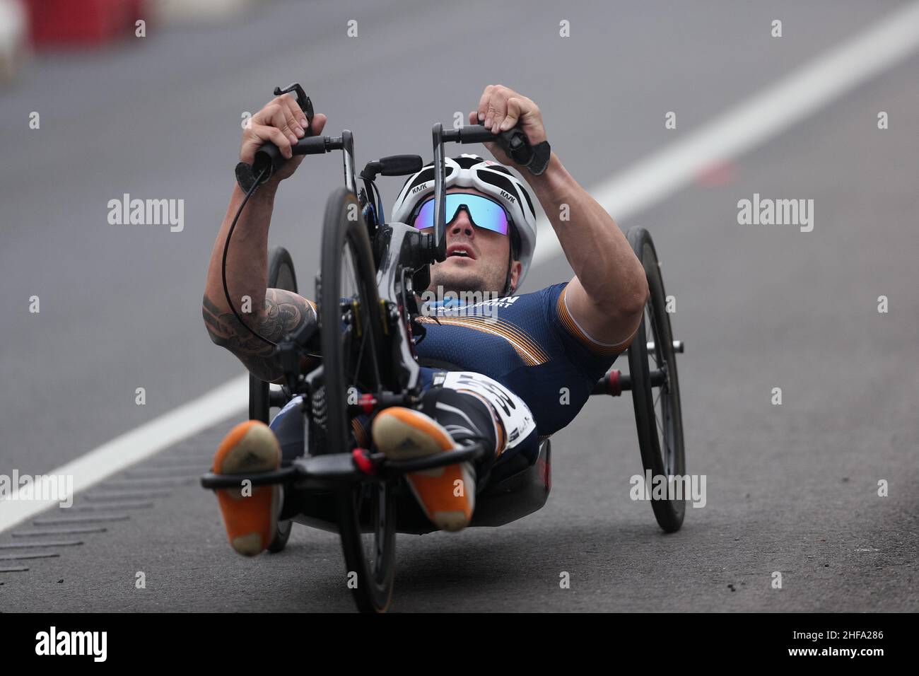 Ballarat, Australia, 15 January, 2022. Alexander Welsh rides during the Para-Cycling & Intellectually Impaired Road Race (Para-MH3) as part of the Australian Road National Championships on January 15, 2022 in Ballarat, Australia. Credit: Brett Keating/Speed Media/Alamy Live News Stock Photo