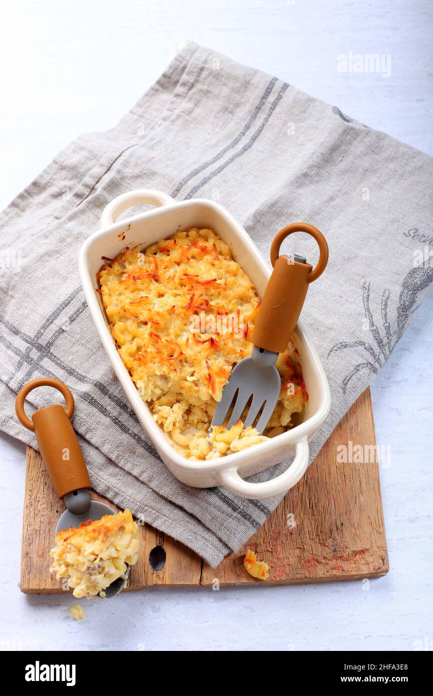 Homemade Macaroni and Cheese for Kids. Made from Macaroni and Shredded