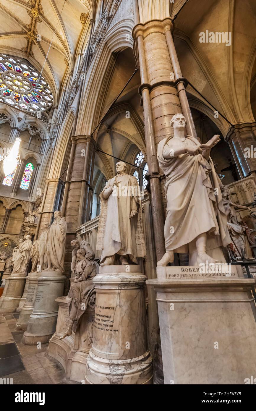 England, London, Westminster Abbey, Memorial Statues of Prominant
