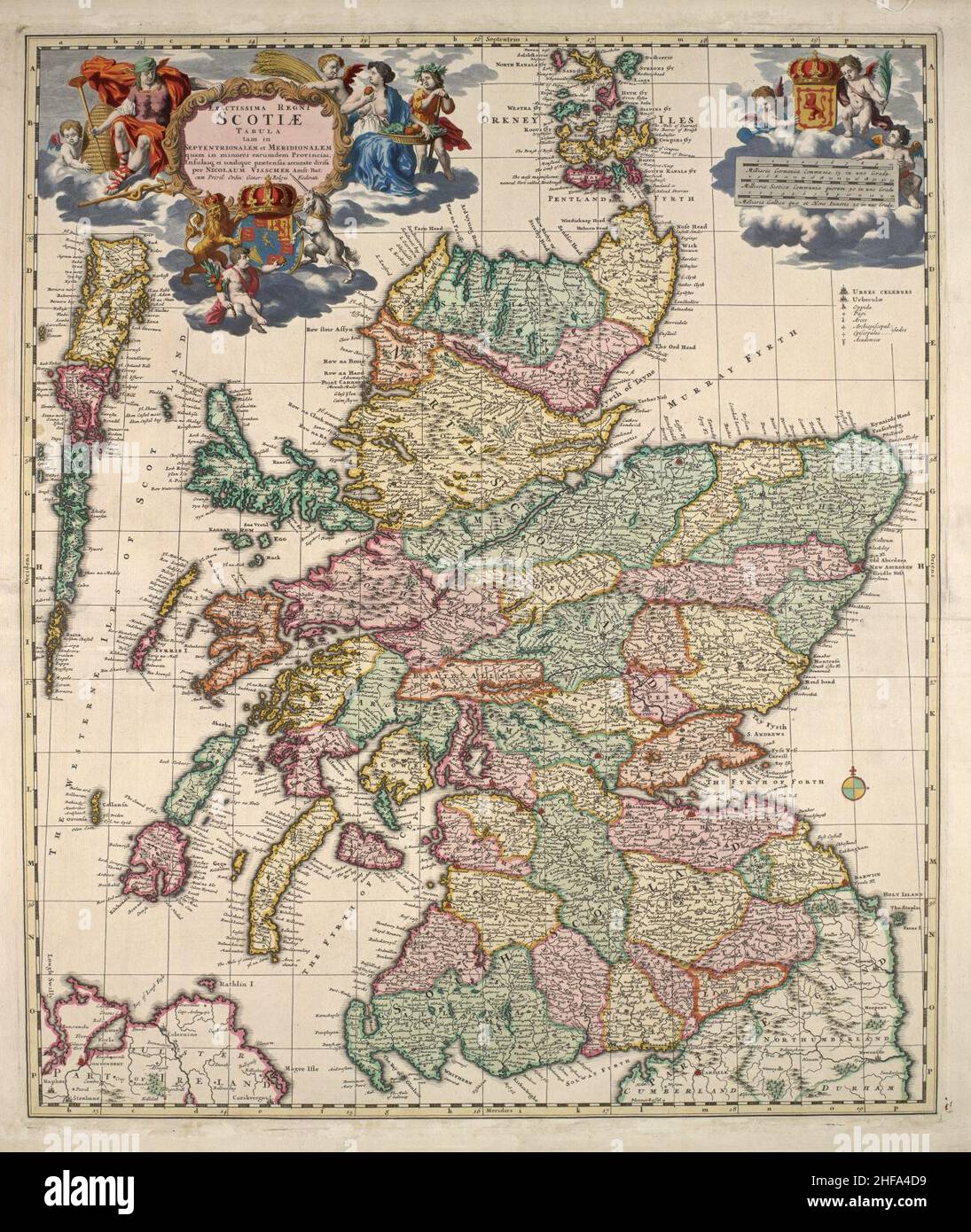 Scotland 1689 map by Nicolaes Visscher II Stock Photo Alamy