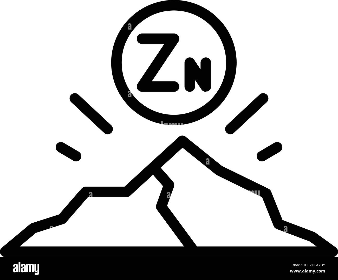 Zinc mineral icon outline vector. Vitamin zn. Iron element Stock Vector