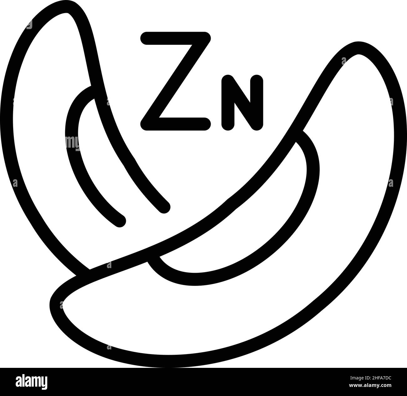 Zn food icon outline vector. Vitamin zinc. Nutrition element Stock Vector